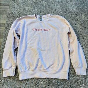 Gildan “I Love You” Taylor Swift Lyrics Pale Pink Crewneck